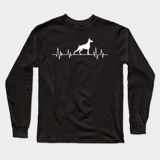 doberman Heartbeat dog Heartbeat doberman Silhouette Long Sleeve T-Shirt